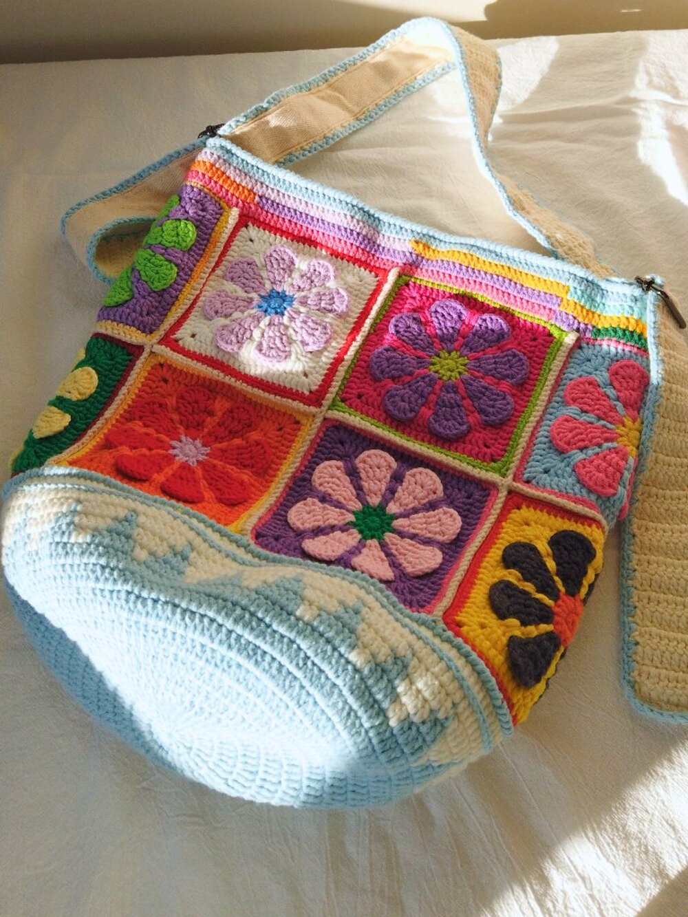 Handmade Crochet Daisy Daydream Patchwork Bag